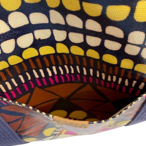 Fossil VTG. Key-Per Coated Tote Purse Beach Bag Multi-Colorful - Picture 5 of 10